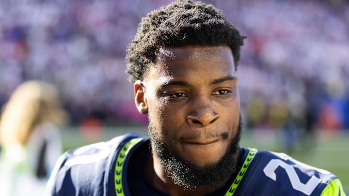 Seattle Seahawks cornerback Devon Witherspoon during Super Bowl LX