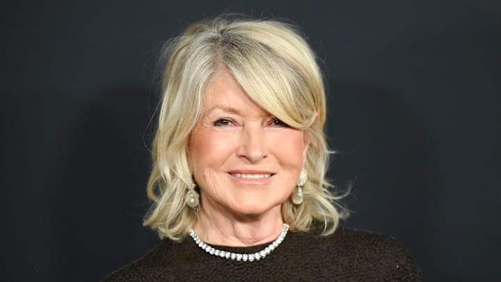 Martha Stewart at a pre-Grammy gala against a black background