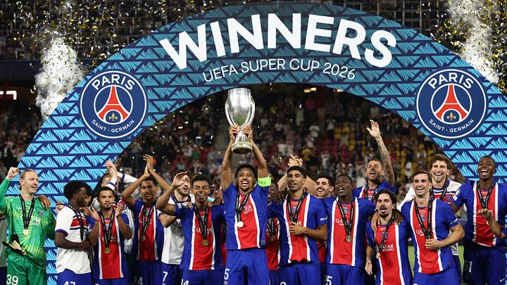 FBL-EUR-SUPERCUP-PSG-ASTON VILLA-TROPHY FBL-EUR-SUPERCUP-PSG-ASTON VILLA-TROPHY