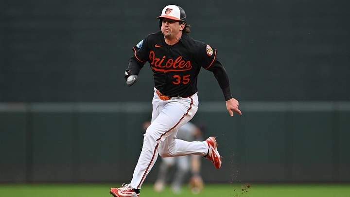 May 24, 2026; Baltimore, Maryland, USA; Baltimore Orioles catcher Adley Rutschman (35) runs to third base in the fourth inning against the Detroit Tigers at Oriole Park at Camden Yards. Mandatory Credit: Jamie Sabau-Imagn Images May 24, 2026; Baltimore, Maryland, USA; Baltimore Orioles catcher Adley Rutschman (35) runs to third base in the fourth inning against the Detroit Tigers at Oriole Park at Camden Yards. Mandatory Credit: Jamie Sabau-Imagn Images