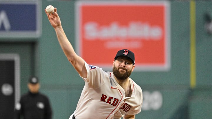 Sep 17, 2025; Boston, Massachusetts, USA; Boston Red Sox starting pitcher Lucas Giolito (54) pitches against the Athletics during the first inning at Fenway Park. Mandatory Credit: Eric Canha-Imagn Images Sep 17, 2025; Boston, Massachusetts, USA; Boston Red Sox starting pitcher Lucas Giolito (54) pitches against the Athletics during the first inning at Fenway Park. Mandatory Credit: Eric Canha-Imagn Images