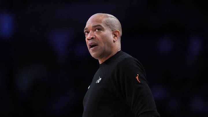 Aug 28, 2026; Los Angeles, California, USA; Washington Mystics head coach Sydney Johnson reacts in the second half against the LA Sparks at the Crypto.com Arena. Mandatory Credit: Kirby Lee-Imagn Images Aug 28, 2026; Los Angeles, California, USA; Washington Mystics head coach Sydney Johnson reacts in the second half against the LA Sparks at the Crypto.com Arena. Mandatory Credit: Kirby Lee-Imagn Images