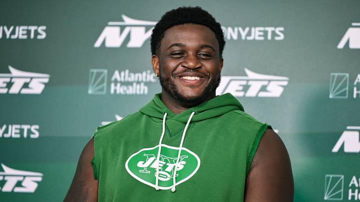 New York Jets offensive tackle Armand Membou New York Jets offensive tackle Armand Membou