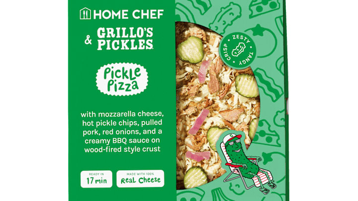 Home Chef and Grillo's Pickles collaborate on a Pickle Pizza