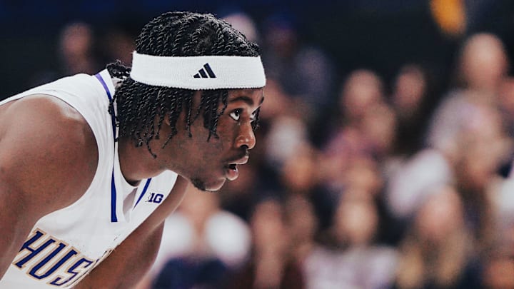 Zoom Diallo is in deep thought before play resumes. Zoom Diallo is in deep thought before play resumes.