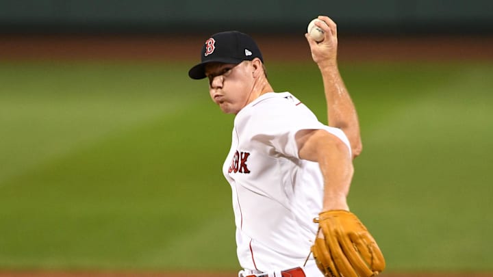 Aug 11, 2020; Boston, Massachusetts, USA; Boston Red Sox relief pitcher Austin Brice (31) pitches