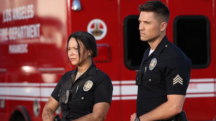 THE ROOKIE - ÒSimoneÓ Ð Officer Nolan and the LA division of the FBI enlist the help of FBI trainee Simone Clark when one of her former students is suspected of terrorism following an explosion at a local power station on an all-new episode of ÒThe Rookie,Ó SUNDAY, APRIL 24 (10:00-11:00 p.m. EDT), on ABC. (ABC/Raymond Liu)
MELISSA O'NEIL, ERIC WINTER