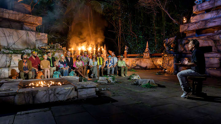 “Double The Fun, Double The Demise” – A boat arrives asking the tribe to divide themselves into pairs. This week’s immunity challenge features one of the biggest twists ever seen in Survivor history. Then, a theatrical risk taken at tribal council must be enough to cast doubt upon those on the chopping block, on SURVIVOR 50 Photo: Robert Voets/CBS ©2025 CBS Broadcasting, Inc. All Rights Reserved.