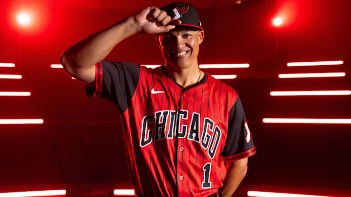 White Sox manager Will Venable wears the team's new City Connect uniform. White Sox manager Will Venable wears the team's new City Connect uniform.