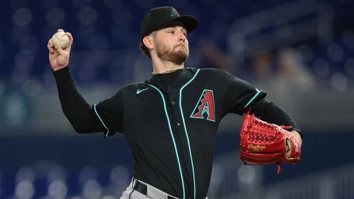Jun 10, 2026; Miami, Florida, USA; Arizona Diamondbacks starting pitcher Ryne Nelson (19) delivers a pitch against the Miami Marlins during the first inning at loanDepot Park. Mandatory Credit: Sam Navarro-Imagn Images Jun 10, 2026; Miami, Florida, USA; Arizona Diamondbacks starting pitcher Ryne Nelson (19) delivers a pitch against the Miami Marlins during the first inning at loanDepot Park. Mandatory Credit: Sam Navarro-Imagn Images