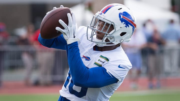 Buffalo Bills wide receiver Daikiel Shorts catches a pass during 2017 training camp. Buffalo Bills wide receiver Daikiel Shorts catches a pass during 2017 training camp.