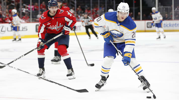 Sep 24, 2023; Washington, District of Columbia, USA; Buffalo Sabres forward Jiri Kulich (20)