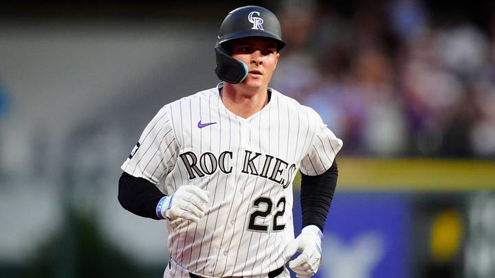 Colorado Rockies outfielder Mickey Moniak (22) hits a home run at Coors Field. Credit: Ron Chenoy-Imagn Images Colorado Rockies outfielder Mickey Moniak (22) hits a home run at Coors Field. Credit: Ron Chenoy-Imagn Images