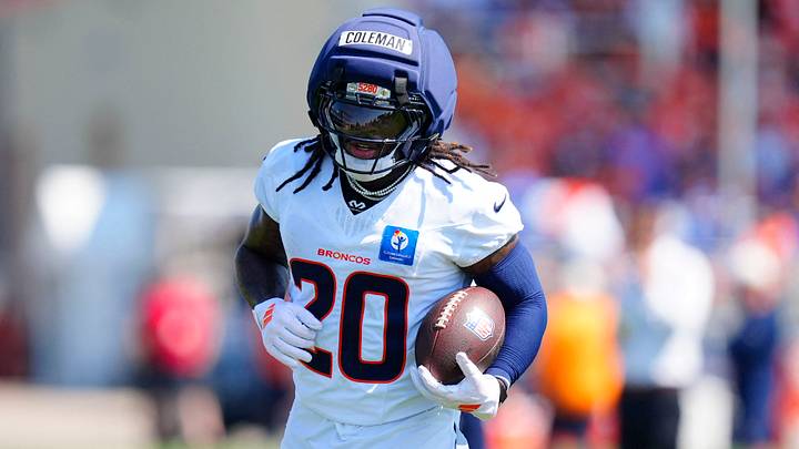 Denver Broncos running back Jonah Coleman (20) during training camp at Broncos Park. Mandatory Credit: Ron Chenoy-Imagn Images Denver Broncos running back Jonah Coleman (20) during training camp at Broncos Park. Mandatory Credit: Ron Chenoy-Imagn Images