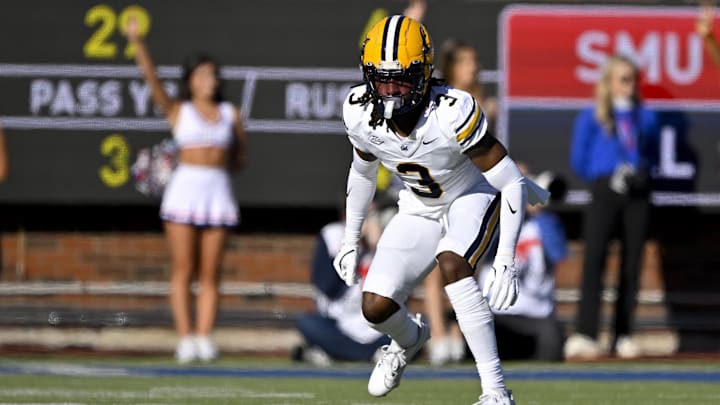 Nov 30, 2024; Dallas, Texas, USA; California Golden Bears defensive back Nohl Williams (3) in action during the game between the SMU Mustangs and the California Golden Bears at Gerald J. Ford Stadium. Mandatory Credit: Jerome Miron-Imagn Images Nov 30, 2024; Dallas, Texas, USA; California Golden Bears defensive back Nohl Williams (3) in action during the game between the SMU Mustangs and the California Golden Bears at Gerald J. Ford Stadium. Mandatory Credit: Jerome Miron-Imagn Images