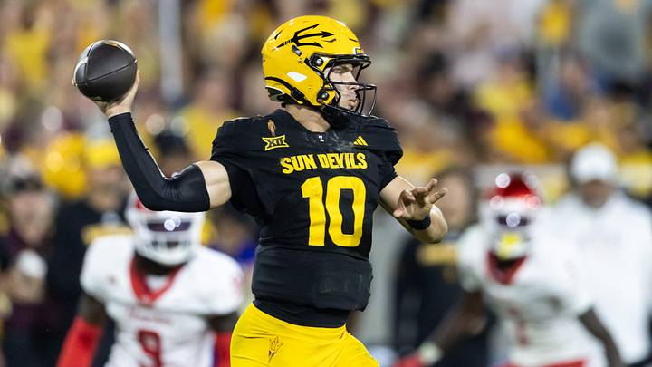 Sam Leavitt passes the ball against Houston in 2025 Sam Leavitt passes the ball against Houston in 2025