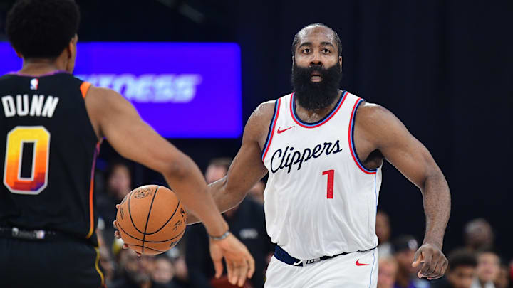 Los Angeles Clippers guard James Harden. Los Angeles Clippers guard James Harden.