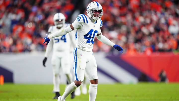 Dec 15, 2024; Denver, Colorado, USA; Indianapolis Colts cornerback Jaylon Jones (40) reacts in the second half against the Denver Broncos at Empower Field at Mile High. Mandatory Credit: Ron Chenoy-Imagn Images Dec 15, 2024; Denver, Colorado, USA; Indianapolis Colts cornerback Jaylon Jones (40) reacts in the second half against the Denver Broncos at Empower Field at Mile High. Mandatory Credit: Ron Chenoy-Imagn Images