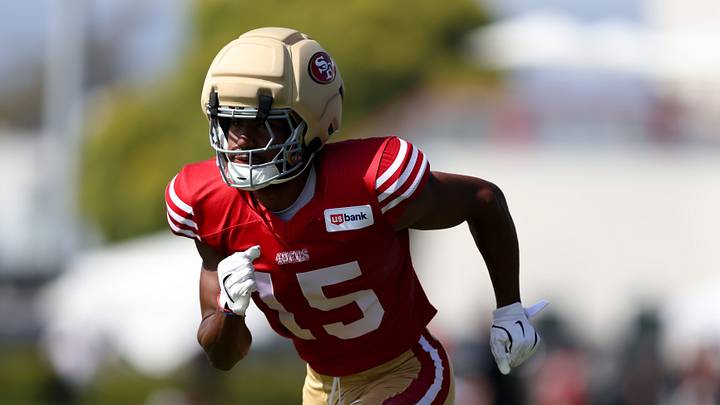 Aug 6, 2026; Santa Clara, CA, USA; San Francisco 49ers wide receiver De'Zhaun Stribling (15) during training camp at SAP Performance Facility. Aug 6, 2026; Santa Clara, CA, USA; San Francisco 49ers wide receiver De'Zhaun Stribling (15) during training camp at SAP Performance Facility.