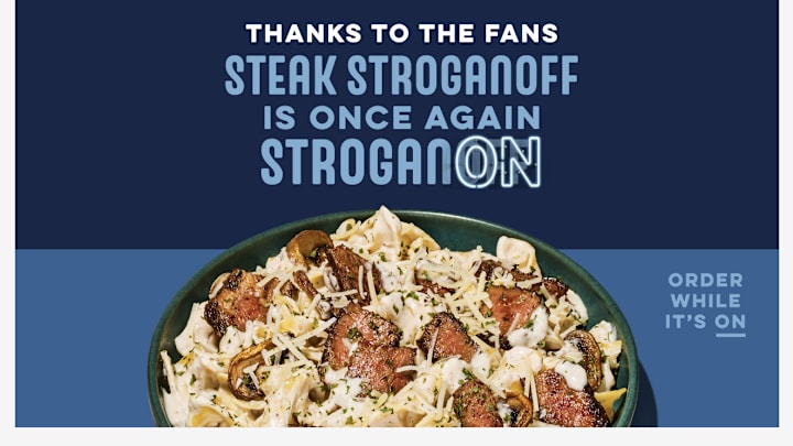 Steak Stroganoff is back