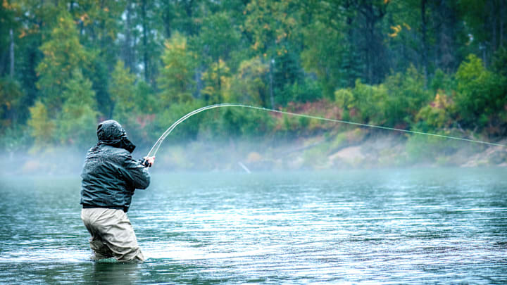 No place I'd rather be than standing in a river hooked into a big fish. 