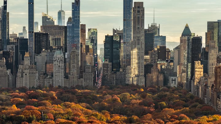 Autumn sunset over Central Park, New York City Autumn sunset over Central Park, New York City