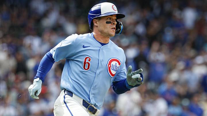 Apr 17, 2026; Chicago, Illinois, USA; Chicago Cubs designated hitter Matt Shaw (6) runs after hitting an RBI-double against the New York Mets during the seventh inning at Wrigley Field. Mandatory Credit: Kamil Krzaczynski-Imagn Images Apr 17, 2026; Chicago, Illinois, USA; Chicago Cubs designated hitter Matt Shaw (6) runs after hitting an RBI-double against the New York Mets during the seventh inning at Wrigley Field. Mandatory Credit: Kamil Krzaczynski-Imagn Images