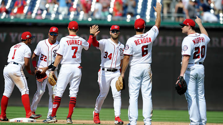 Pictured: 5 members of the All-Time Nationals team, and Wilmer Difo