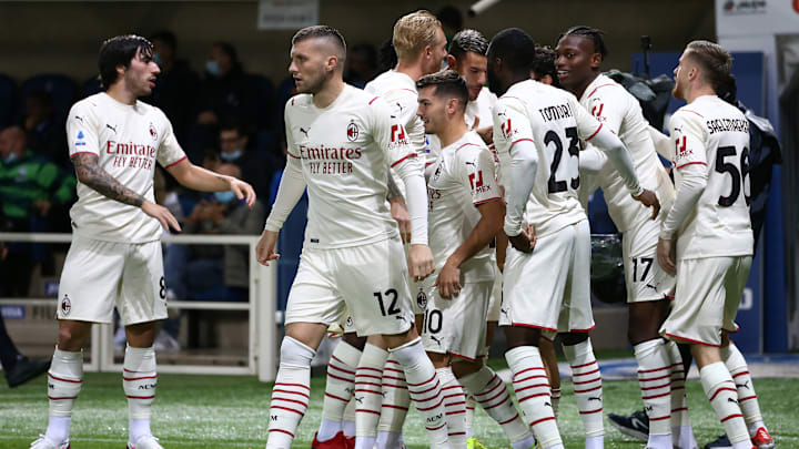 L'esultanza del Milan a Bergamo 