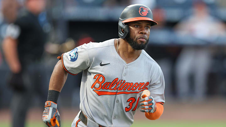 Jun 18, 2025; Tampa, Florida, USA; Baltimore Orioles center fielder Cedric Mullins (31) runs the bases after hitting a home run against the Tampa Bay Rays in the second inning at George M. Steinbrenner Field. Mandatory Credit: Nathan Ray Seebeck-Imagn Images