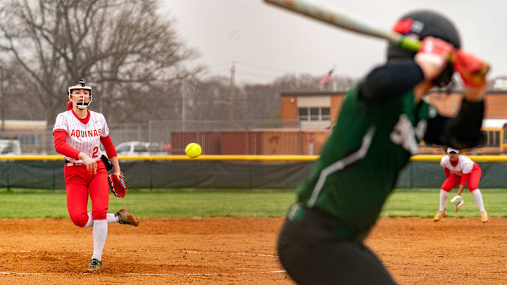 St. Thomas Aquinas and South Plainfield high school girls softball teams met Thursday, April 2, 2026 afternoon at the field at South Plainfield High School in South Plainfield.