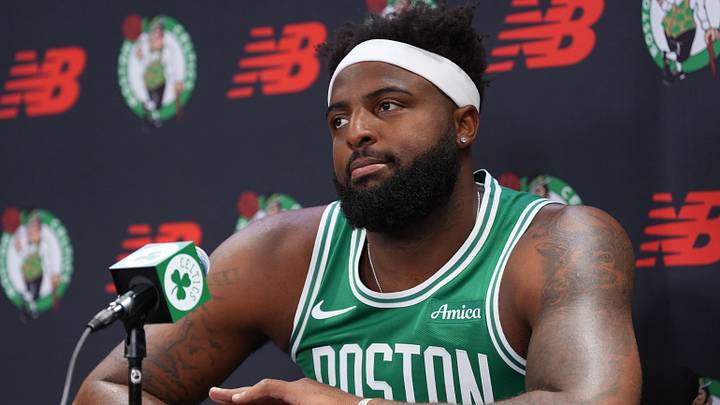 Sep 28, 2026; Boston, MA, USA; Boston Celtics center Mitchell Robinson (4) talks to reporters during media day at Auerbach Center. Mandatory Credit: David Butler II-Imagn Images Sep 28, 2026; Boston, MA, USA; Boston Celtics center Mitchell Robinson (4) talks to reporters during media day at Auerbach Center. Mandatory Credit: David Butler II-Imagn Images