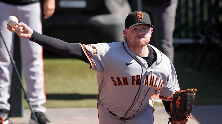 May 16, 2026; West Sacramento, California, USA; San Francisco Giants pitcher Logan Webb (62) warms up in the bullpen before the game against the Athletics at Sutter Health Park. Mandatory Credit: Darren Yamashita-Imagn Images