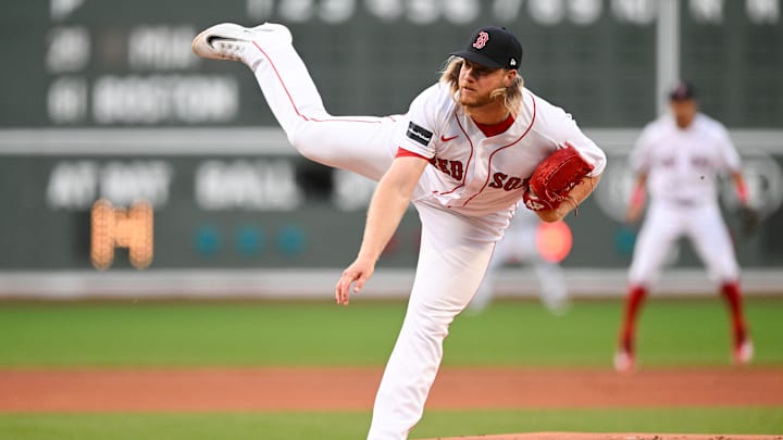Jun 28, 2023; Boston, Massachusetts, USA; Boston Red Sox relief pitcher Tayler Scott (61) pitches against the Miami Marlins during the first inning at Fenway Park. Mandatory Credit: Brian Fluharty-Imagn Images Jun 28, 2023; Boston, Massachusetts, USA; Boston Red Sox relief pitcher Tayler Scott (61) pitches against the Miami Marlins during the first inning at Fenway Park. Mandatory Credit: Brian Fluharty-Imagn Images