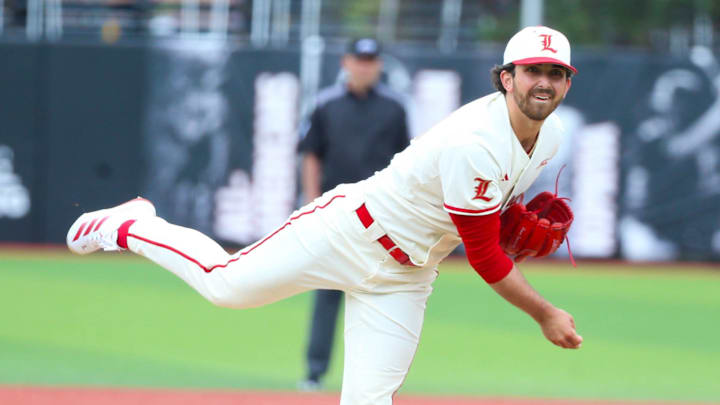 Louisville baseball pitcher Peter Michael