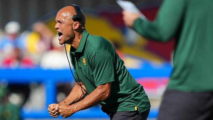 Oct 24, 2026; Lawrence, Kansas, USA; Baylor Bears head coach Dave Aranda reacts during the second half against the Kansas Jayhawks at David Booth Kansas Memorial Stadium. Mandatory Credit: Jay Biggerstaff-Imagn Images Oct 24, 2026; Lawrence, Kansas, USA; Baylor Bears head coach Dave Aranda reacts during the second half against the Kansas Jayhawks at David Booth Kansas Memorial Stadium. Mandatory Credit: Jay Biggerstaff-Imagn Images