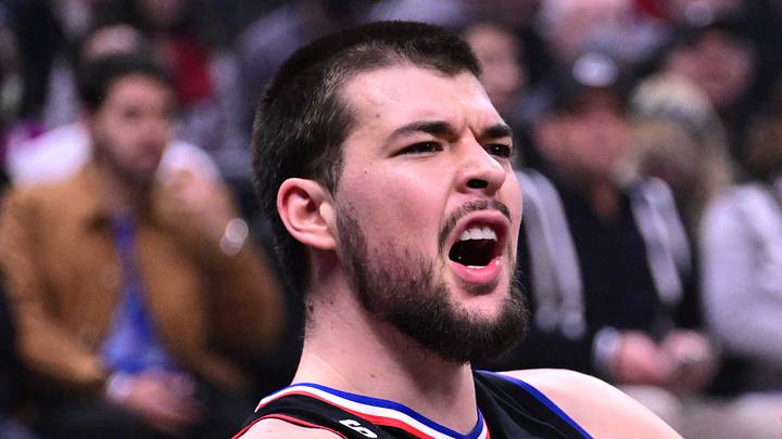 Dec 21, 2022; Los Angeles, California, USA; Los Angeles Clippers center Ivica Zubac (40) reacts during the first quarter against the Charlotte Hornets at Crypto.com Arena. Mandatory Credit: Richard Mackson-USA TODAY Sports