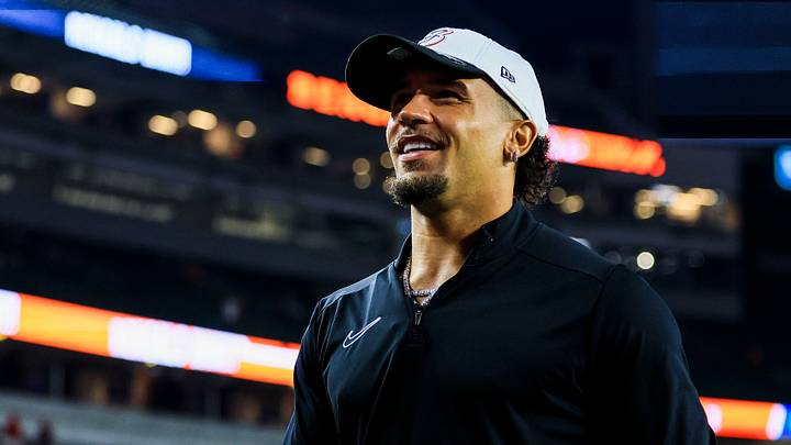 Aug 13, 2026; Cincinnati, Ohio, USA; Cincinnati Bengals running back Chase Brown (30) walks off the field after the victory over the Detroit Lions at Paycor Stadium. Mandatory Credit: Katie Stratman-Imagn Images