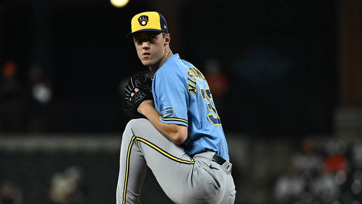 Milwaukee Brewers pitcher Jacob Misiorowski. Milwaukee Brewers pitcher Jacob Misiorowski.
