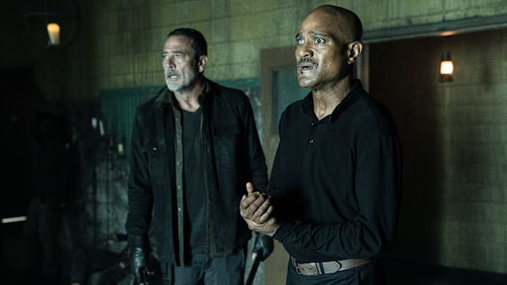 Seth Gilliam as Father Gabriel Stokes, Jeffrey Dean Morgan as Negan - The Walking Dead season 11 Seth Gilliam as Father Gabriel Stokes, Jeffrey Dean Morgan as Negan - The Walking Dead season 11