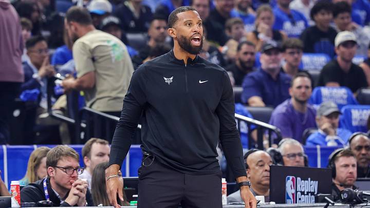 Apr 17, 2026; Orlando, Florida, USA; Charlotte Hornets head coach Charles Lee during the first quarter against the Orlando Magic during the play-in rounds of the 2026 NBA Playoffs at Kia Center. Mandatory Credit: Mike Watters-Imagn Images Apr 17, 2026; Orlando, Florida, USA; Charlotte Hornets head coach Charles Lee during the first quarter against the Orlando Magic during the play-in rounds of the 2026 NBA Playoffs at Kia Center. Mandatory Credit: Mike Watters-Imagn Images
