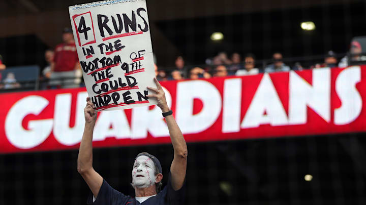 Unfortunately for Guardians fans, Cleveland did not score 4 runs in the bottom of the ninth inning as they fell to the Detroit Tigers, 6-3, in Game 3 of the American League Wild Card Series at Progressive Field, Oct. 2, 2025, in Cleveland, Ohio. Unfortunately for Guardians fans, Cleveland did not score 4 runs in the bottom of the ninth inning as they fell to the Detroit Tigers, 6-3, in Game 3 of the American League Wild Card Series at Progressive Field, Oct. 2, 2025, in Cleveland, Ohio.