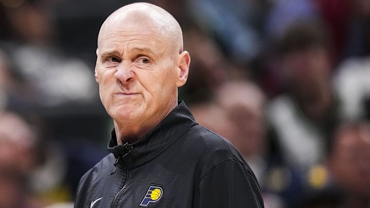 Oct 30, 2024; Indianapolis, Indiana, USA; Indiana Pacers head coach Rick Carlisle watches the action during a game against the Boston Celticss at Gainbridge Fieldhouse. Mandatory Credit: Grace Smith-Imagn Images