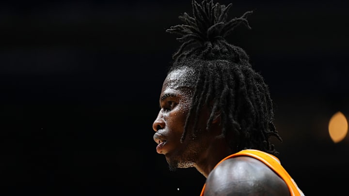 Tennessee guard Chaz Lanier (2) during the NCAA Tournament Elite Eight game against Houston at Lucas Oil Stadium in Indianapolis, Ind., on Sunday, March 30, 2025. Tennessee guard Chaz Lanier (2) during the NCAA Tournament Elite Eight game against Houston at Lucas Oil Stadium in Indianapolis, Ind., on Sunday, March 30, 2025.