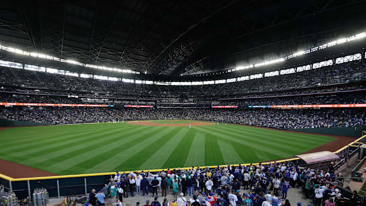 Oct 17, 2025; Seattle, Washington, USA; A general view of the interior of the ballpark prior to game five of the ALCS round between the  Mariners and the Toronto Blue Jays for the 2025 MLB playoffs at T-Mobile Park. Mandatory Credit: John Froschauer-Imagn Images