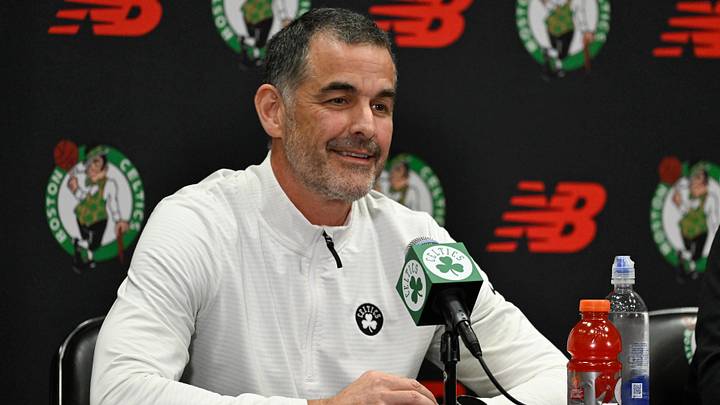 Sep 25, 2025; Boston, MA, USA;  Boston Celtics lead owner and governor Bill Chisholm speaks during a press conference at Auerbach Center. Mandatory Credit: Eric Canha-Imagn Images