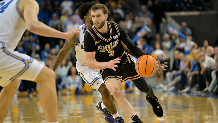 Purdue Boilermakers guard Braden Smith (3) drives to the basket against UCLA.