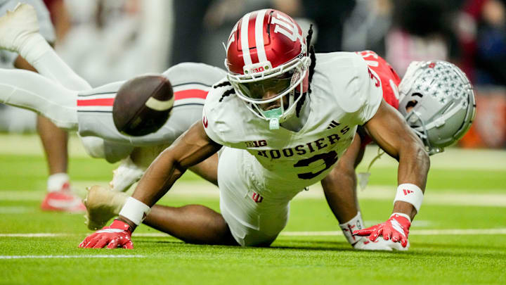 Ohio State Buckeyes cornerback Lorenzo Styles Jr. (3) breaks up a pass intended for Indiana Hoosiers wide receiver Omar Cooper Jr. (3) on Saturday, Dec. 6, 2025, during the Big Ten football championship at Lucas Oil Stadium in Indianapolis. Ohio State Buckeyes cornerback Lorenzo Styles Jr. (3) breaks up a pass intended for Indiana Hoosiers wide receiver Omar Cooper Jr. (3) on Saturday, Dec. 6, 2025, during the Big Ten football championship at Lucas Oil Stadium in Indianapolis.