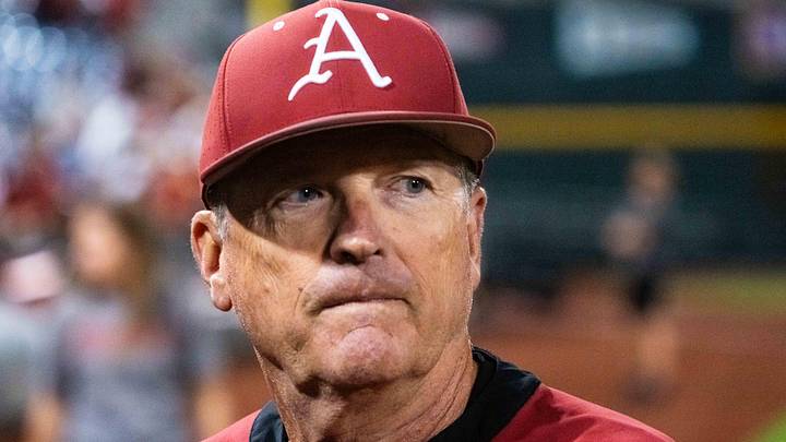 Arkansas Razorbacks coach Dave Van Horn walks off the field after defeating the UCLA Bruins at Charles Schwab Field. Arkansas Razorbacks coach Dave Van Horn walks off the field after defeating the UCLA Bruins at Charles Schwab Field.