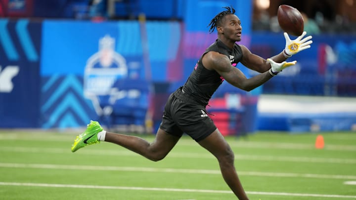LSU defensive back Zy Alexander participates in drills during the 2025 NFL Combine at Lucas Oil Stadium. LSU defensive back Zy Alexander participates in drills during the 2025 NFL Combine at Lucas Oil Stadium.